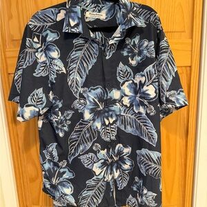 Tommy Bahama Navy and Blue Floral Shirt